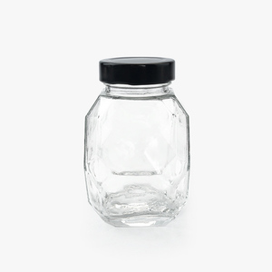Pot à miel hexagonal en verre vide de haute qualité, 200 ml et 400 ml, avec bâtonnet en bois alvéolé et couvercle en <span class=keywords><strong>bambou</strong></span> - Product Image 5