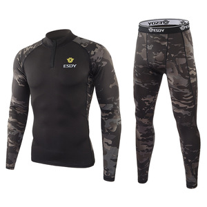 Ensemble de sous-vêtements thermiques en polaire camouflage pour homme DF ESDY 173, pour sports de plein air et cyclisme - Product Image 3