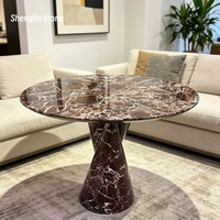 Table basse SHENGLIN Rosso Levanto en marbre rouge naturel pour villa et mobilier de maison