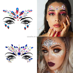 Autocollants de bijoux personnalisés, gemmes de visage, à la mode, strass uniques pour femmes, sirène, visage, yeux, corps, cristal, vente en gros - Product Image 4