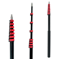 Perche de nettoyage télescopique extra longue, tige en aluminium multi-sections pour les tâches à haute portée, poignée antidérapante et embout métallique