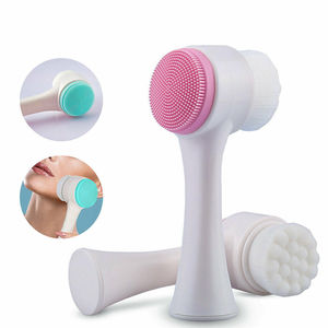 Lado doble de silicona limpiador Facial cepillo tamaño portátil para limpieza - Product Image 2