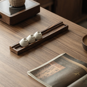 Walnut Wood Tea Cup Storage Rack Solid Wood Retro Drain Rack Home Use Tea Ceremony Accessories - Product Image 4
