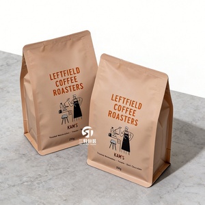 Sacs à café en grains torréfiés personnalisés, imprimés et colorés sur mesure, de qualité alimentaire, 12 oz, 500 g, 1 kg, avec fond plat, pour emballage de nouilles et de chewing-gum - Product Image 5