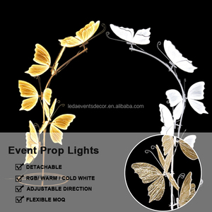 LEDA vendita calda sfondo matrimonio decorazione corridoio farfalle lampada Stand LED arco luce farfalla per decorazioni per feste - Product Image 3