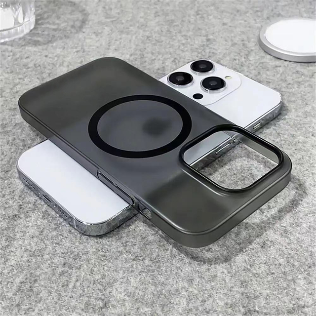 Matte Ultra Thin Clear Phone Case for iPhone 16 15 14 13 12 11 Pro Max Magnetic Wireless Charger Hard PC Translucent Phone Cover