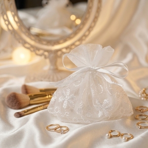 Sachets en gaze pour échantillons cosmétiques, garniture en <span class=keywords><strong>dentelle</strong></span>, fleurs séchées, savon d'armoise pour aromathérapie, sachets de bonbons de mariage - Product Image 6