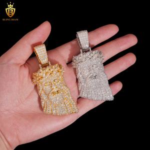 Liontin Yesus Moissanite baru liontin gaya Hip Hop 925 liontin perak Moissanite Ice Out perhiasan penguji berlian dengan GRA - Product Image 5