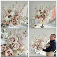 Boule de fleurs artificielles de haute qualité, rose en soie, pour centres de table de mariage, décoration de table pour événements et fêtes, vente en gros