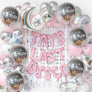 22英寸4d迪斯科气球聚酯薄膜气球80年代90年代迪斯科派对装饰