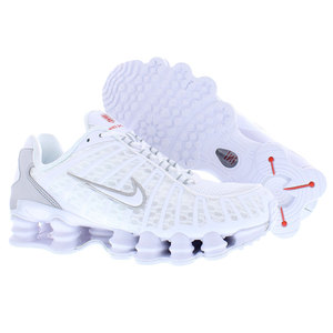 Scarpe Nike Shox R4 da uomo bianche metallizzate argento, stile walking - Product Image 4