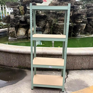 رفوف تخزين معدنية سوداء للزوايا بخمسة مستويات قابلة للتعديل، مقاومة للتآكل، متينة، بدون براغي، مجلفنة، للمرآب - Product Image 6