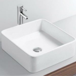 Lavabo <span class=keywords><strong>de</strong></span> salle <span class=keywords><strong>de</strong></span> bain simple à bord carré noir, à <span class=keywords><strong>poser</strong></span> sur comptoir, pour hôtel, appartement, dortoir, balcon - Product Image 3