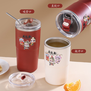 Yinggedance Stainless Steel Tumbler 620ml <b>Insulated</b> <b>Cup</b> With Straw For Travel And Daily Use - Product Image 4