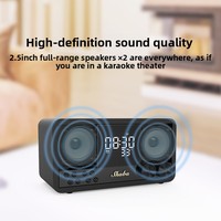 Système audio vintage transfrontalier pour haut-parleur 5.1, radio FM domestique en bois, horloge, alarme, avec subwoofer 5W
