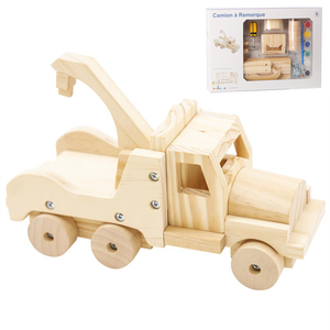 Juego de ensamblaje de coches de ingeniería para niños, modelo 3d, bloques de construcción, camión de descarga, rompecabezas de madera sólida, juguete de pintura DIY para niños - Product Image 2