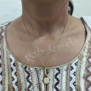 Collar de paleta de tenis chapado en oro de Plata de Ley 925, joyería de diseño personalizado para hombres, mujeres, amantes de los deportes, fábrica de regalos al por mayor - Product Image 1