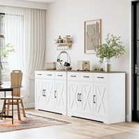 Luxe américain wohnzimmer Ferme moderne blanc bas Buffet Buffet rangement planche latérale en bois Armoire