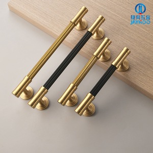 Jayhoo <b>Brass</b> Cabinet <b>Pulls</b> Bar Shape 6827 Scandinavian Style Wardrobe <b>Drawer</b> Handle Durable Modular Installation - Product Image 4