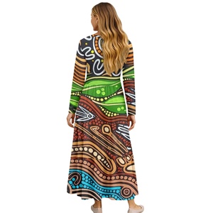 Op maat gemaakte ontwerpen van Australische Aboriginal-kleding, groothandel zachte en comfortabele jurken met lange mouwen - Product Image 2