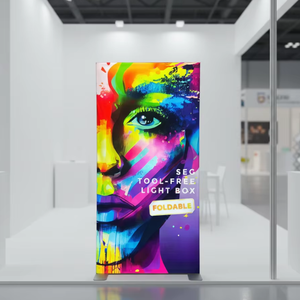 <span class=keywords><strong>Admax</strong></span> 3,3x6,5 ft/8ft Publicidad sin herramientas LED SEG Caja de luz de tela plegable Fondo de pared trasera de tela para exposición de ferias comerciales - Product Image 1