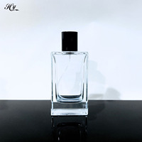 Flacon de parfum en verre personnalisé avec logo, 30 ml, 50 ml, 100 ml, rectangulaire plat, épais, carré, rechargeable, vaporisateur pour emballage de parfum