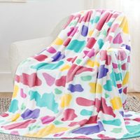 Couverture en flanelle légère et mignonne à motif vache, confortable et chaude, pour fauteuil de loisirs, chambre à coucher, voyage, camping