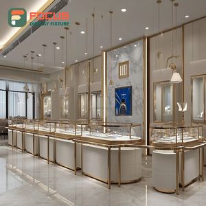 Modern High End Jewelry Store Fixtures Wood <b>Frame</b> Commercial Store Glass Showcase - Product Image 3