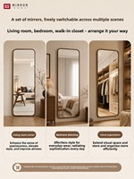 Miroir rectangulaire pleine longueur Art Déco encadré en aluminium, finition argentée écologique, mural pour dressing domestique