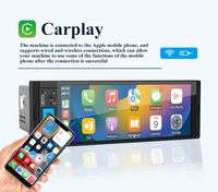 Reproductor Multimedia 1 DIN con Sistema Android y Pantalla Retráctil Universal de 6.36'', Radio para Coche MP5 con Navegación GPS, Carplay, Estéreo y MP3