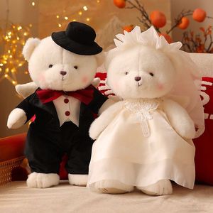 Robe de mariage ours en peluche poupée ange Couple couette avec doublure en maille de remplissage en coton PP vente en gros - Product Image 2