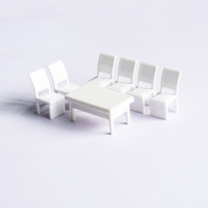 Architectural Model Furniture Set, <strong>Square</strong> Dining Table And Chairs, <strong>Mini</strong> Indoor Simulation Ornaments 1/50-100 - Product Image 1