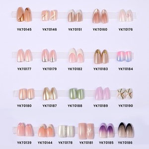 Faux Ongles Naturels Personnalisés de Haute Qualité en Gros, Courts, Forme Amande, Design Luxe Rose Doré Glaçé, Ongles à Presser en Gel Souple - Product Image 5