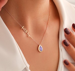 Collar de Alejandrita Hecho a Mano, Regalos de Aniversario para Esposa, Regalo del Día de la Madre para Ella, Collar de Acero Inoxidable 316l - Product Image 2