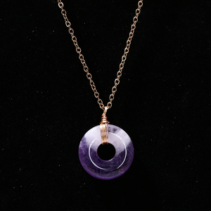 JD Lucky Healing Stone Pendant <span class=keywords><strong>collana</strong></span> girocollo a catena in acciaio inossidabile pietra naturale <span class=keywords><strong>quarzo</strong></span> <span class=keywords><strong>rosa</strong></span> turchese <span class=keywords><strong>collana</strong></span> con ciondolo con fibbia della pace - Product Image 4