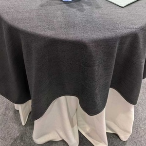 Custom Size Cotton-Polyester <b>Tablecloth</b> for Wedding Thicken Handmade Linen Polyester Embroidered LOGO Woven Heavy Fabric - Product Image 5