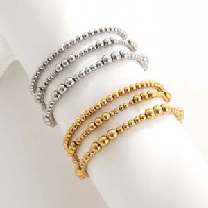 Wholesale Chucky Fashion <b>Bangle</b> Bracelet for Women/<b>Men</b> Gold Silver Plate Trendy Style Fade Resistant Durable Stainless Steel - Product Image 2