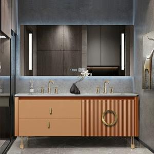 โต๊ะเครื่องแป้งในห้องน้ำกระจกตั้งพื้นตู้ห้องน้ำกระ<span class=keywords><strong>จ</strong></span>กอัจฉริยะ<span class=keywords><strong>หิน</strong></span>อ่อนสไตล์ทันสมัย - Product Image 5