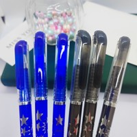 Vente directe d'usine - Stylos neutres effaçables en plastique, pointe de 0,35 mm, encre à base d'eau, lot en vrac - Noir et bleu