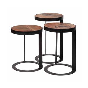 SIDETABLE (SET 3) Iron Mango Wood Eco-Friendly Handmade Durable Side Table Minimalist Design Chandni Crafts CC2629 Rajasthan - Product Image 5