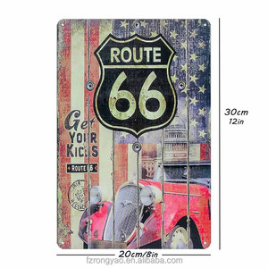 Letrero Metálico Vintage en Forma de Escudo Ruta 66, Letrero de Pared de Metal para Decoración de Garaje, Cueva de Hombre o Bar, Venta Caliente del Proveedor de Primera Categoría - Product Image 2