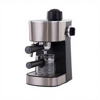 Machine à café expresso semi-automatique commerciale en acier inoxydable électrique 240 ml, système de brassage d'eau chaude, pression de 19 bars
