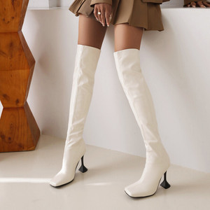 Botas Largas Sexys de Tacón Alto para Mujer, Estilo Medias de Tubo, Tacones de Aguja, por Encima de la Rodilla, para Mujeres Maduras Chinas - Product Image 5