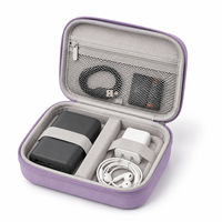 Sac de transport portable rétro de luxe en EVA avec fermeture éclair pour accessoires numériques, étui de protection pour câbles, chargeurs, écouteurs, adaptateurs