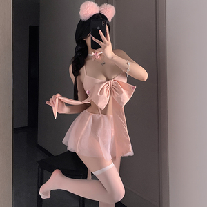 Disfraz de Gata Sexy para Mujer, Lencería de Juego de Roles con Detalle de Lazo, Orejas de Gatita Traviesa, Curiosas y Ronronantes, Estilo Feline - Product Image 3