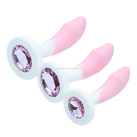 Plug anal en silicone avec base en gemme, stimulateur de masturbation anale, jouets de massage et de dilatation anale, massage du point G, jouets sexuels pour adultes