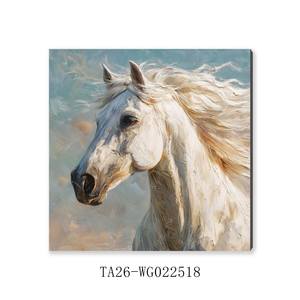 Dipinto a Olio Realistico <span class=keywords><strong>di</strong></span> <span class=keywords><strong>Cavalli</strong></span>, Arte Murale Dipinta a Mano su Tela <span class=keywords><strong>di</strong></span> Maestosi <span class=keywords><strong>Cavalli</strong></span> Bianchi per Soggiorno e Arredamento Casa - Product Image 4