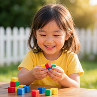 Juego de Bloques de Construcción Magnéticos para Niños, Cubos de Colores Sólidos con Esquinas Redondeadas, Juguete Educativo de Construcción DIY, Regalo para Niños y Niñas