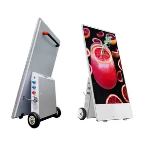 Outdoor HD Digital Signage Kiosk Mobile Electronic Advertising Machine Hand-Push Totem Advertising Equipment