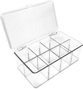 Grand Organisateur Empilable en Plastique pour Sachets de Thé, Boîte de Rangement pour Armoires de Cuisine, Contient des Sachets de Boissons, des Condiments et des Accessoires - Product Image 1